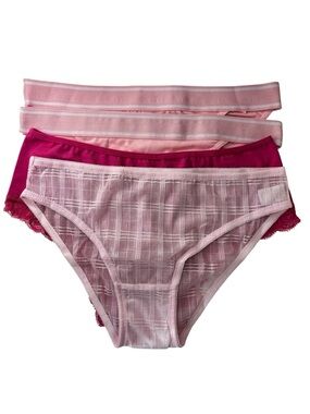 Knotty Knickers Panties Lot of 4 Pack Size L Large Pink Cotton New In Packaging